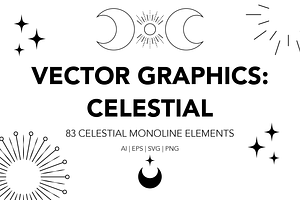 Celestial Monoline Graphic Elements