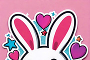Cyberpunk Rabbit Stickers PNG & JPG, an Object Graphic by ETARA by Mea Hau (Thumbnail 13 of 14)