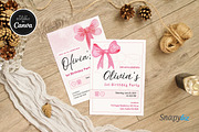 Pink Bow Birthday Invitation Canva, an Invitation Template by Snapybiz (Thumbnail 7 of 10)