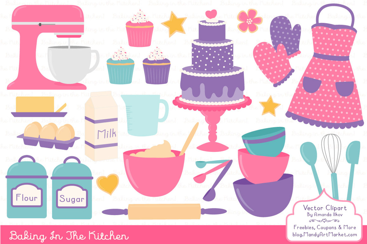 Baking In the Kitchen Clip Art, an Illustration by Amanda Ilkov (Photo 1 of 4)