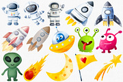 Watercolor Space Clipart, Galaxy PNG, an Illustration by CropUp Creative (Thumbnail 2 of 6)