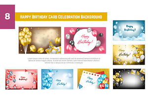 8 Happy Birthday Card Celebration, an Invitation Template by jongcreative