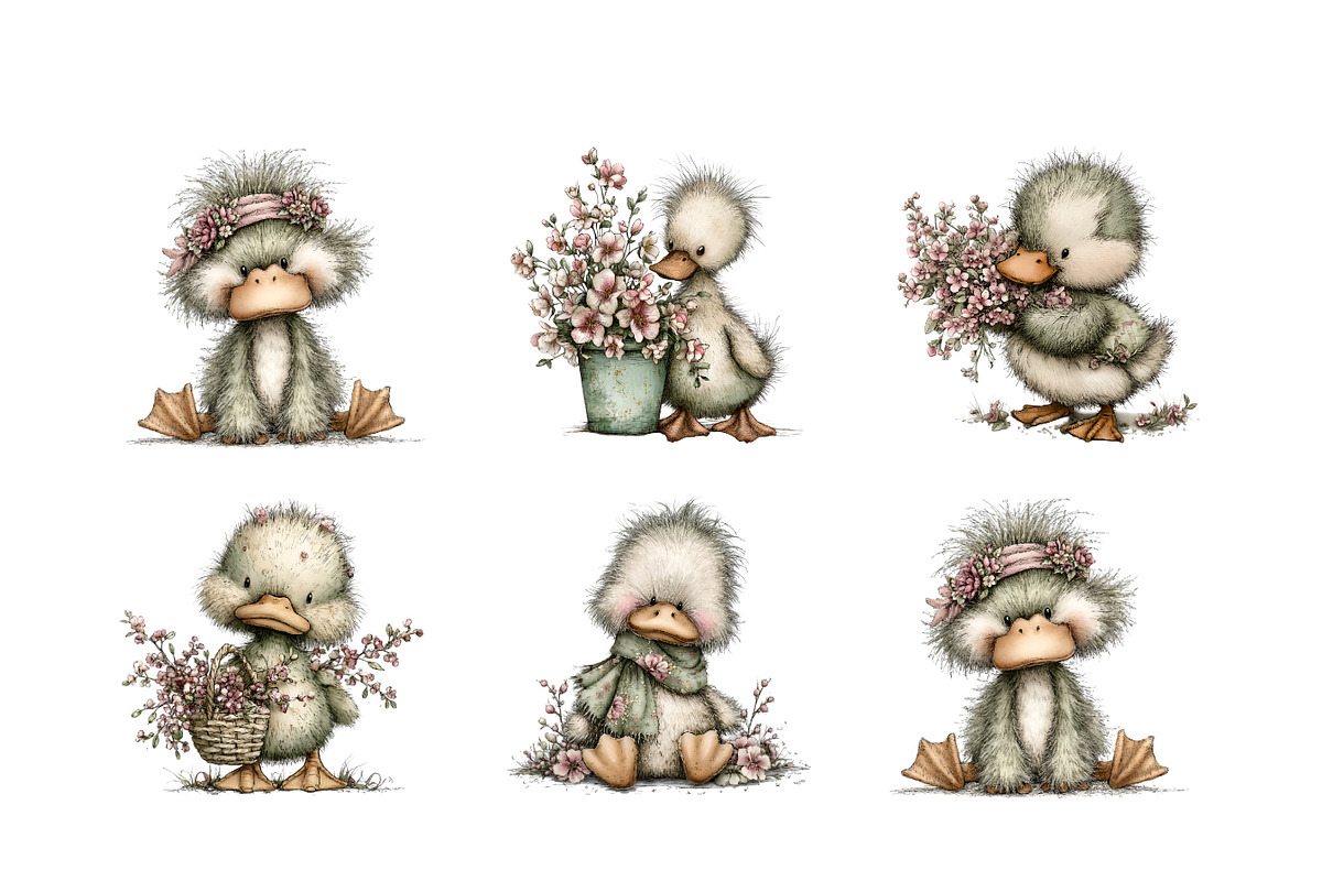 Whimsical Spring Duck Clipart Bundle, an Illustration by GatewayDesign (Photo 2 of 6)