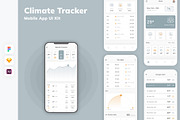 Climate Tracker Mobile App UI Kit, an UI Kit Template by uicube (Thumbnail 2 of 2)