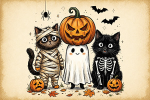 Funny Halloween Png Spooky Cat Png, a Work Illustration by Sublimation Artist