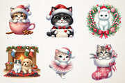 Christmas Cute Cat Sublimation Clipa, an Illustration by RobertsArt (Thumbnail 4 of 7)