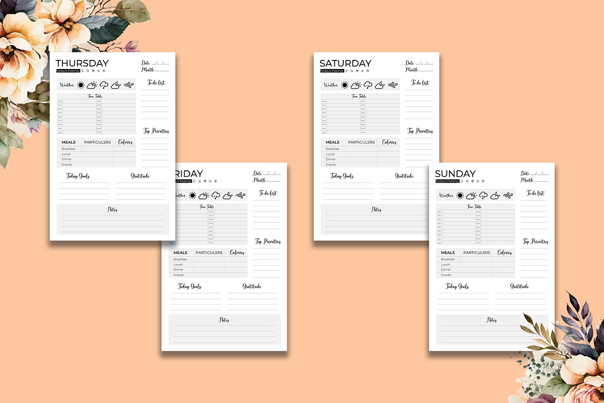 07 Days Detailed Daily Planner, a Stationery Template by Hurairagraphics (Photo 3 of 5)