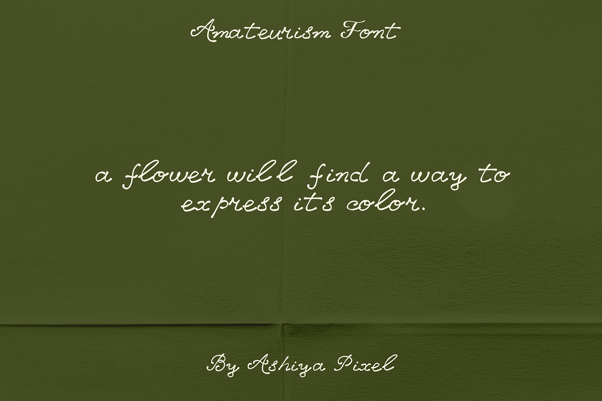 Amateurism Vintage Cursive Font, a Script Font by Ashiya Pixel (Photo 4 of 7)