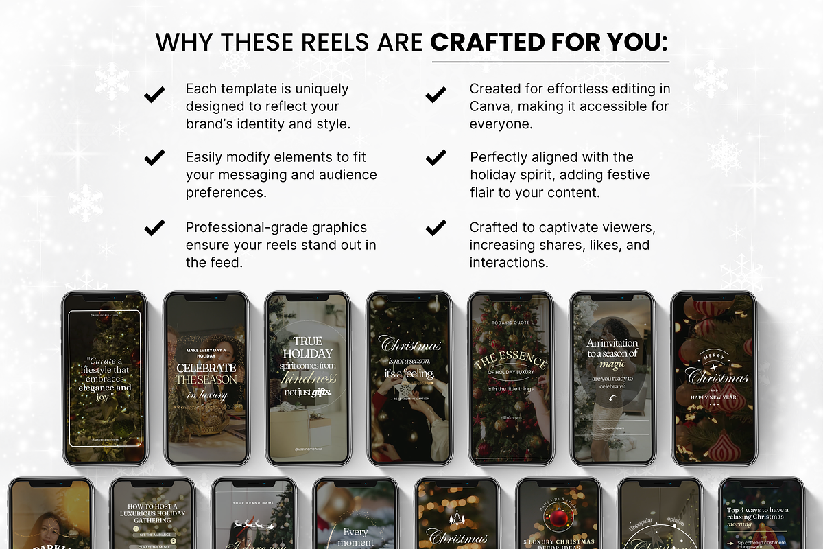 100 Luxury Christmas Reels Templates, a Social Media Template by DigiPax (Photo 8 of 10)