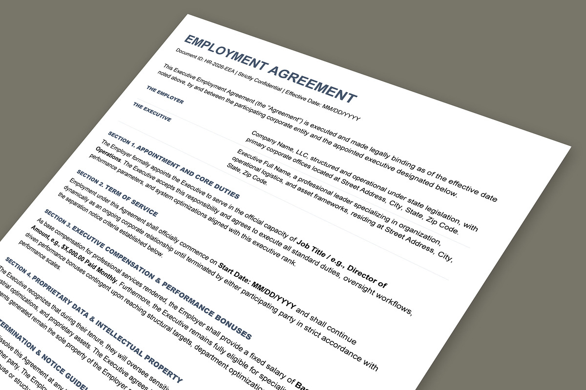 Employment Agreement / Contract, a Stationery Template by Anjum Ilyas (Photo 3 of 4)