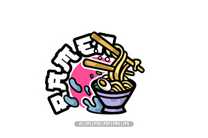 Cute ramen mascot logo template, a Branding & Logo Template by Bayuktx