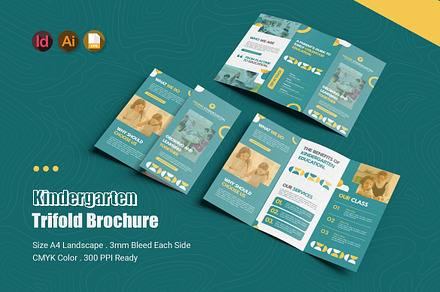 Kindergarten Kid Trifold Brochure, a Brochure Template by Esensifiksi.studio