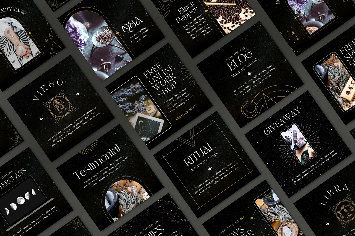 Spiritual Instagram Templates Canva, a Social Media Template by DeeBeeDesign (Photo 2 of 10)