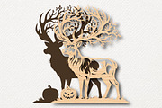 Halloween Deer Laser Cut File, a Work Illustration by Digital Artistic99 (Thumbnail 2 of 4)