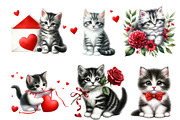 Valentine Kitten Cliparts Bundle, an Illustration by Designworld (Thumbnail 4 of 4)