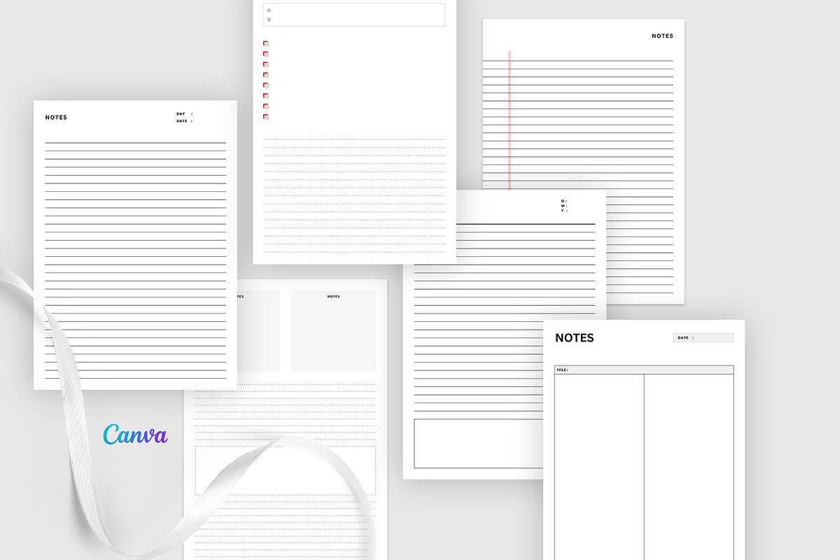 Notebook Lined Blank Paper Template, a Stationery Template by Design Zone (Photo 3 of 6)