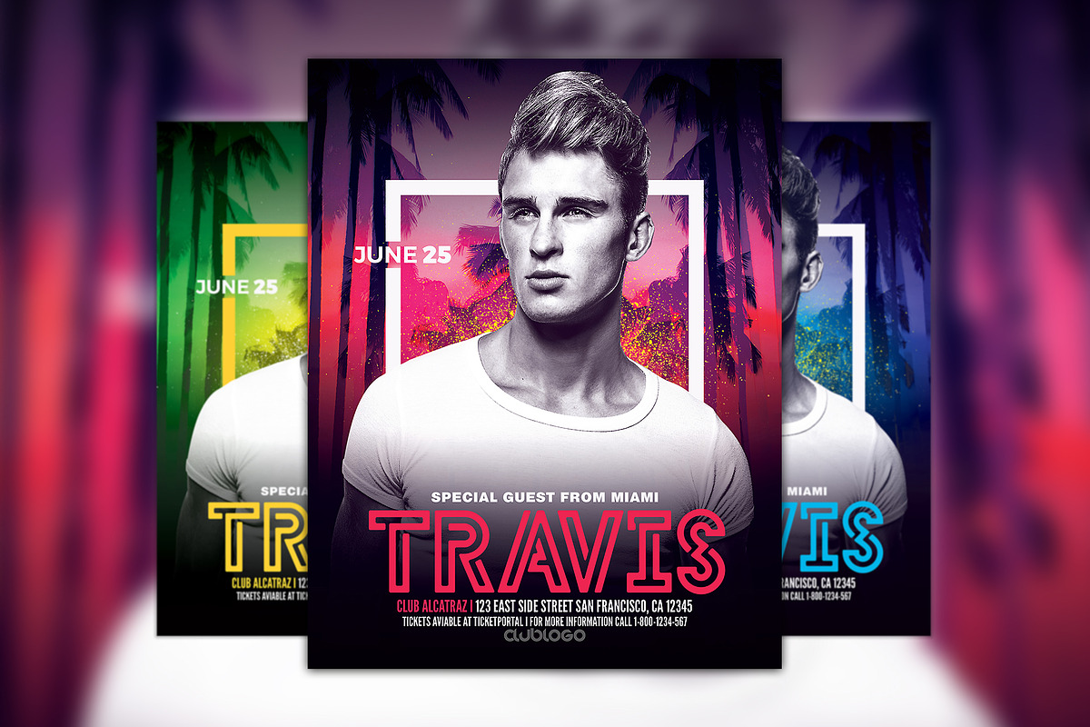 EDM DJ Event Poster Template, a Flyer Template by Flyermind