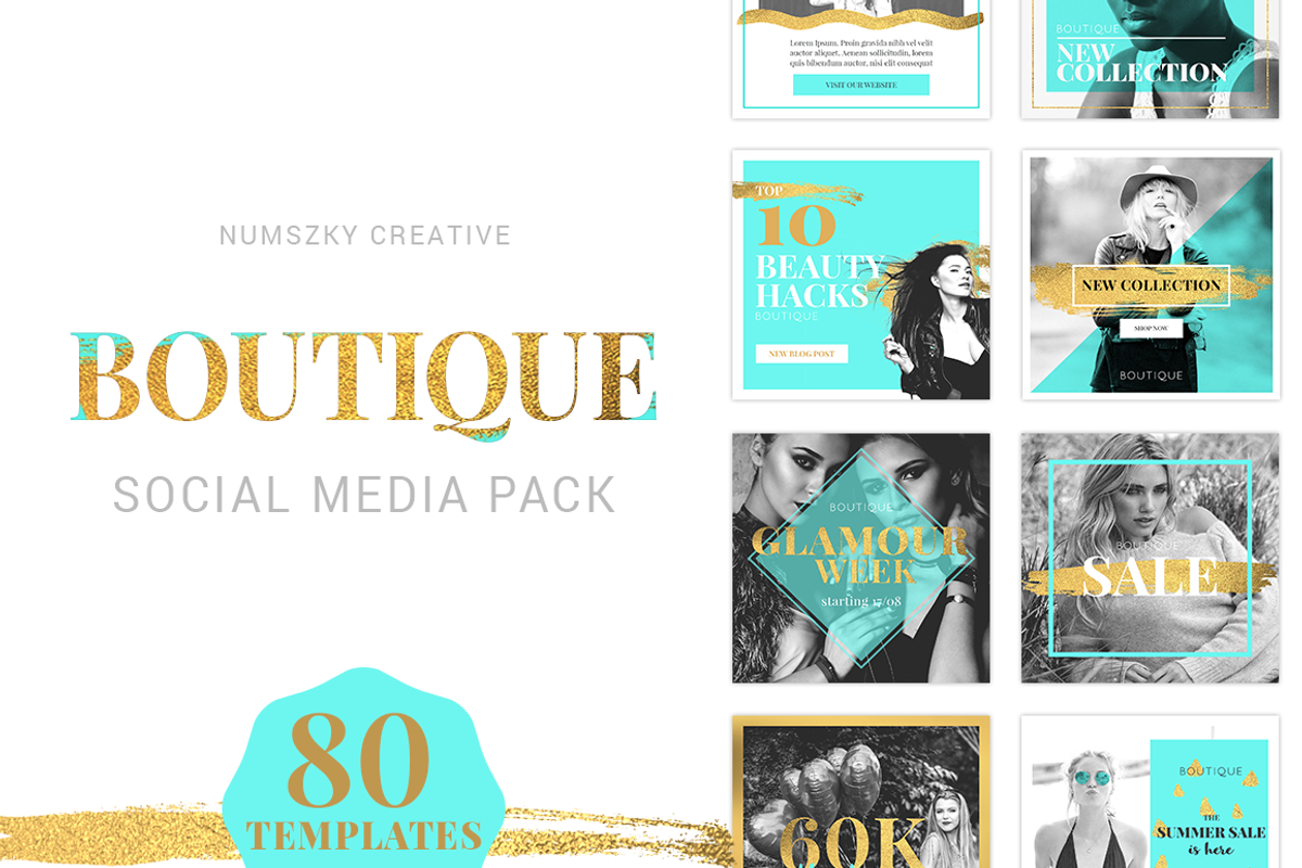 Boutique Social Media Pack, a Social Media Template by Numszky Creative (Photo 1 of 6)