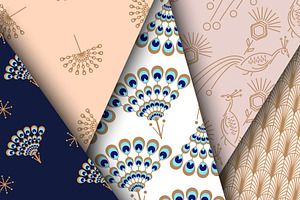 Peacock Fest - Seamless Patterns