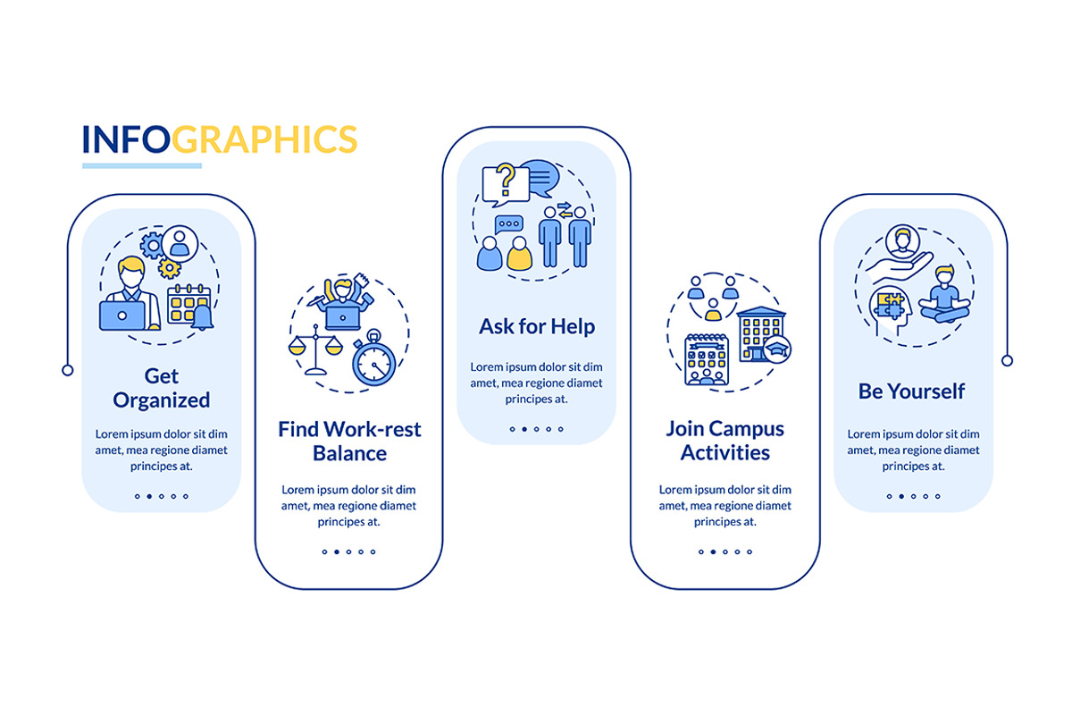 Student life vector infographic, a Templates & Theme by IMG Visuals