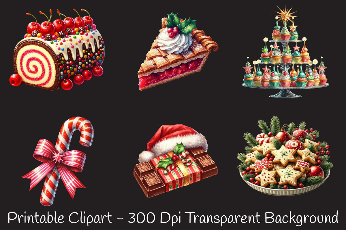 Retro Holiday Sweets PNG Bundle, an Illustration by RobertsArt (Photo 5 of 7)