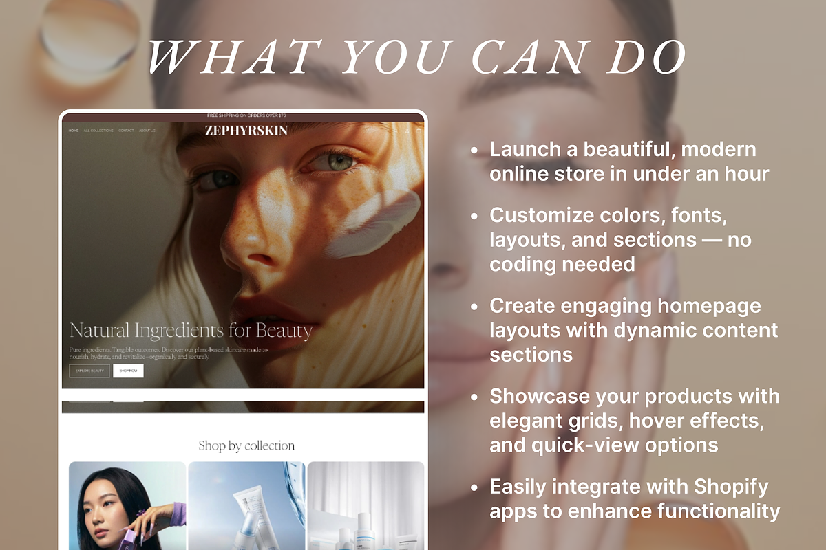 Zephyr Minimalist Shopify 2.0 Theme, a Shopify Template by AtelierDuVow (Photo 7 of 10)