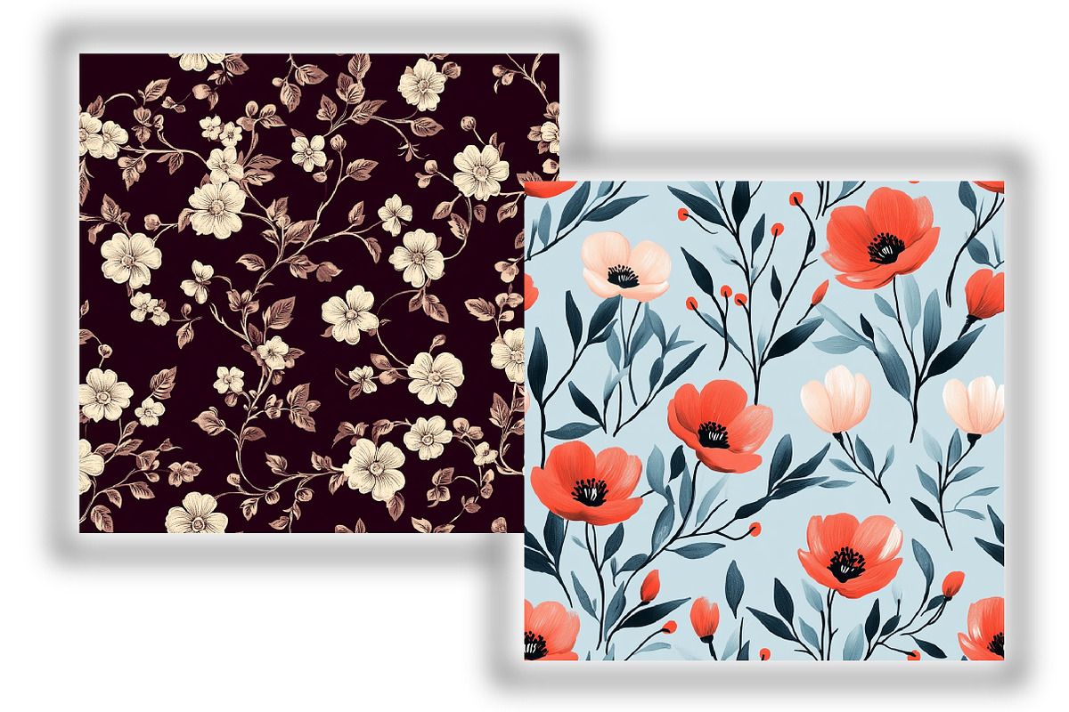 Victorian Floral Seamless Pattern, a Pattern Graphic by Design Market (Photo 4 of 4)