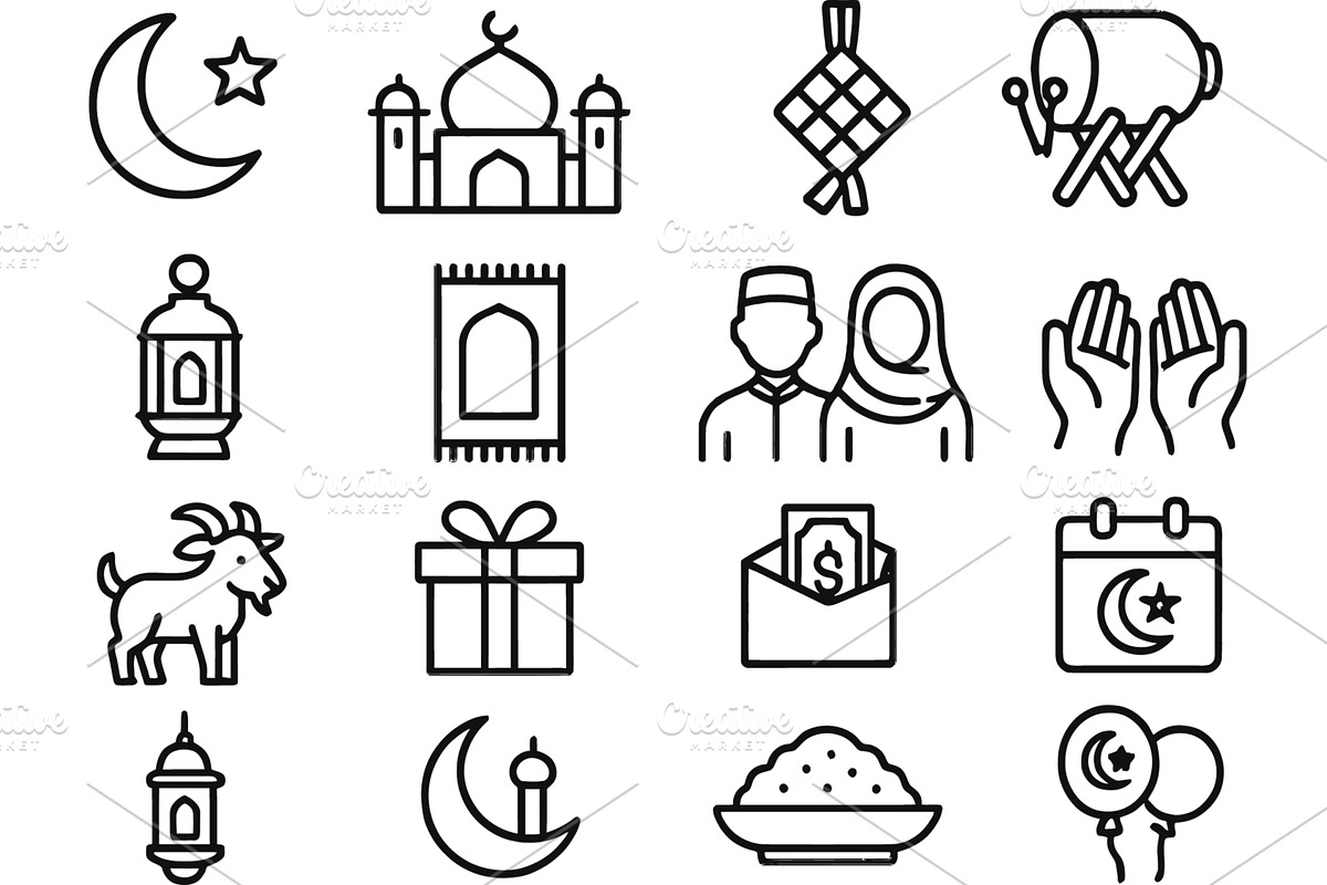Line icons representing cultural, a Food Illustration by ZinetroN