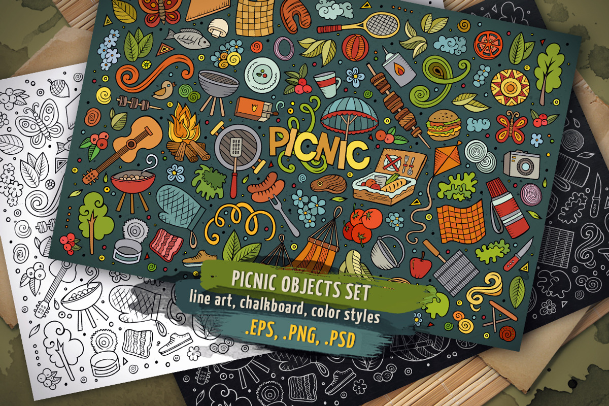 Picnic Objects & Symbols Set, an Object Graphic by BALABOLKA (Photo 1 of 4)