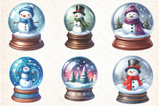 Christmas Snowman Globe Clipart, an Illustration by Libby Wishes (Thumbnail 2 of 8)