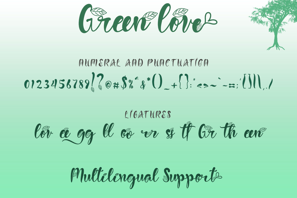 Green Love, a Script Font by Yoga Letter (Photo 9 of 9)