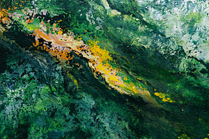 Abstract textured painting with gree, an Abstract Photo by Edalin's Store