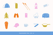 Outdoors Collection - Hiking/Camping, an Illustration by emilywhitedesign (Thumbnail 2 of 7)