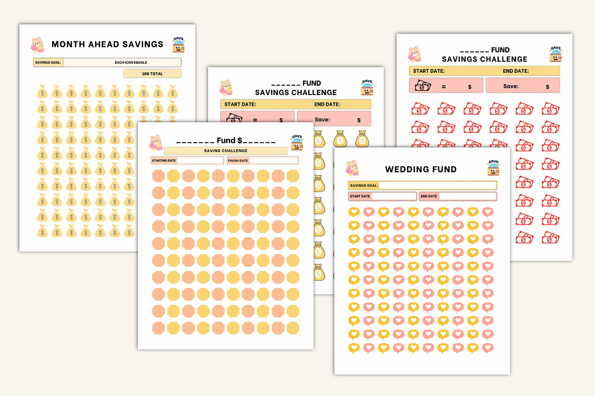 2026 Financial Savings Challenge, a Stationery Template by Designmela01 (Photo 9 of 10)