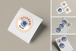 Round Stickers Mockup