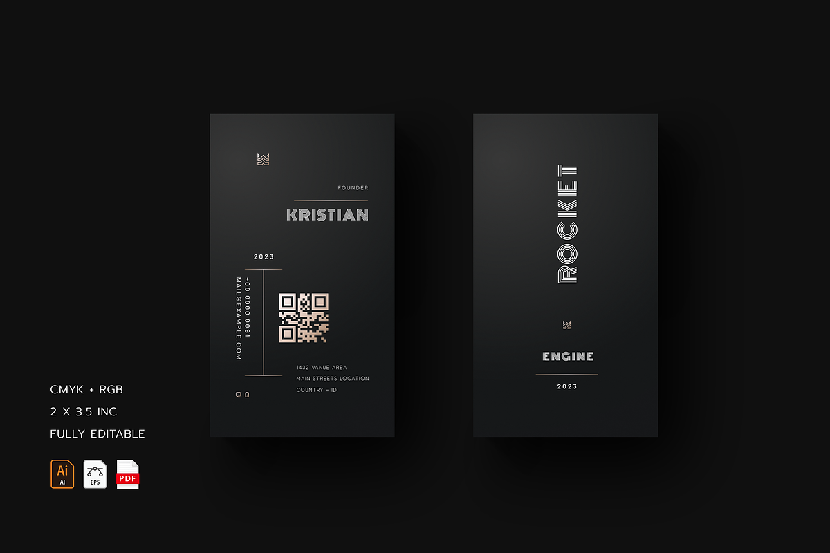 5 in 1 Vertical Luxury Business Card, a Business Card Template by Ctrl space studio (Photo 3 of 5)