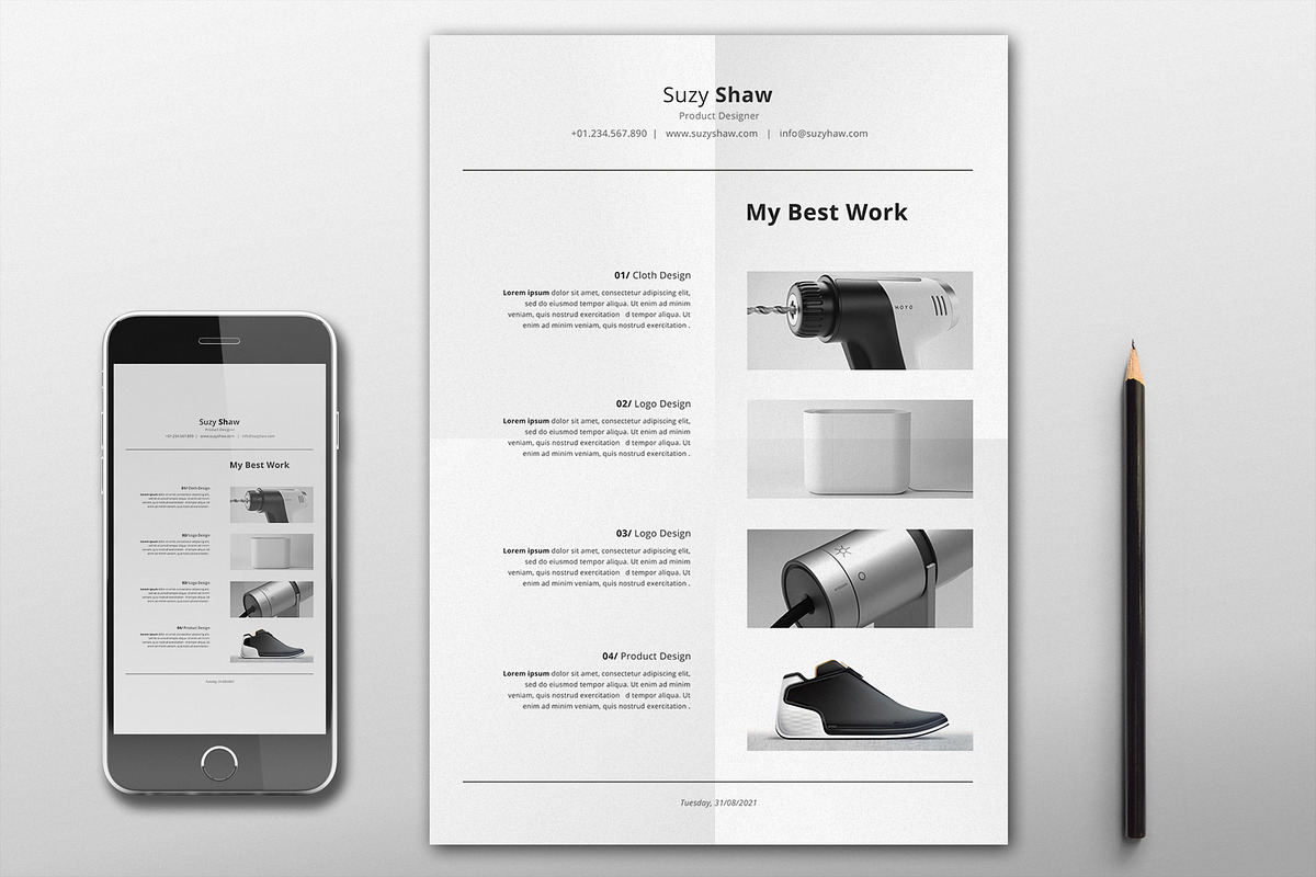 Suzy Resume Template, a Resume Template by Nina Shaw (Photo 3 of 11)