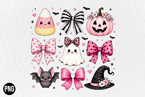 Cute Coquette Halloween Ghost PNG, a Seasonal Illustration by CraftArtStudio