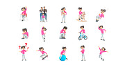 Cartoon Girl – Set of 50 Poses, a Person Illustration by 3DMask (Thumbnail 5 of 6)
