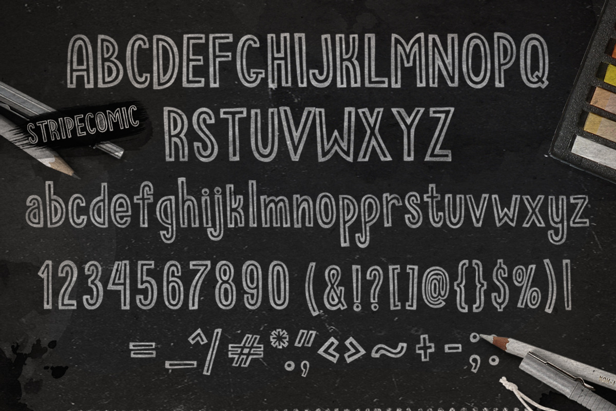 Stripecomic Typeface preview 3