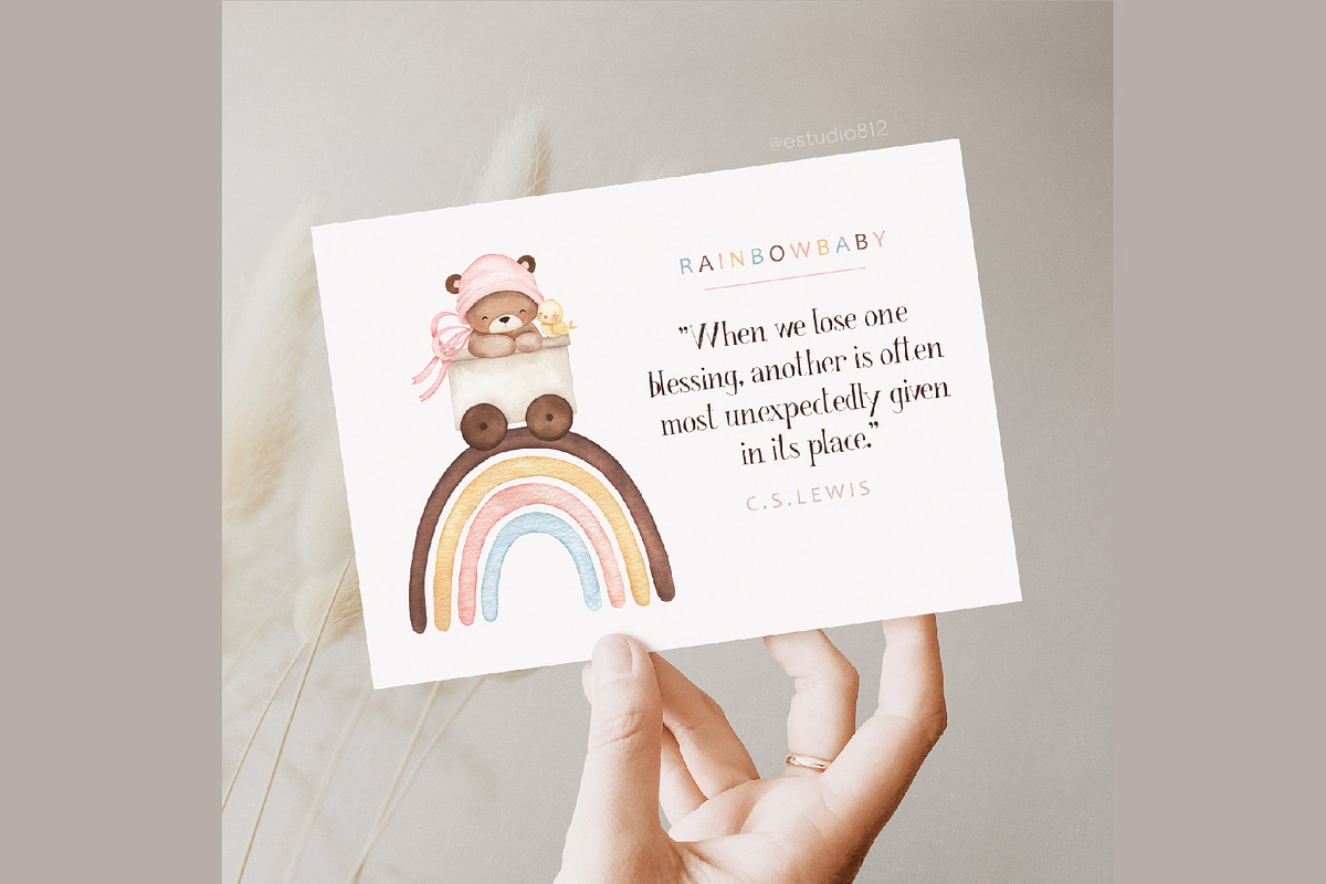 Baby Boy or Girl watercolor clipart, a Decorative Illustration by Estudio 812 (Photo 7 of 7)