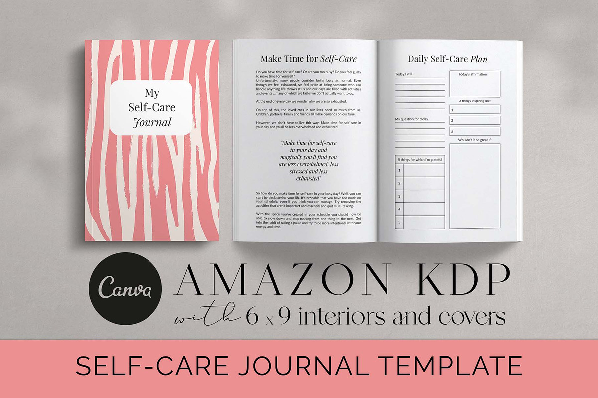 KDP Canva Template Self Care Journal