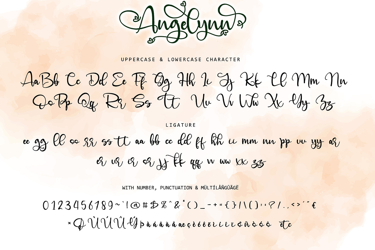 Angelinn Monogram, a Script Font by Letterara (Photo 11 of 12)