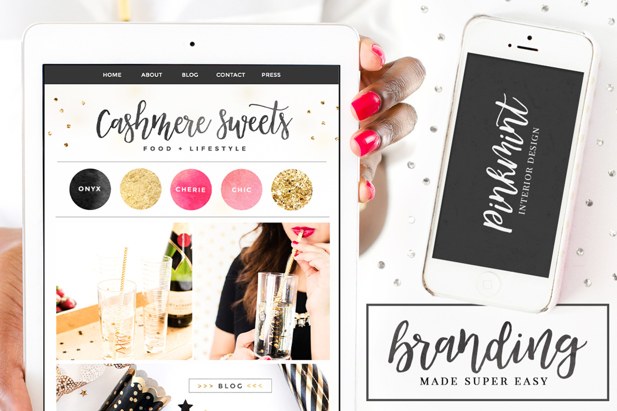 Mademoiselle LOGO KIT + Extras!, a Script Font by Pink Coffie (Photo 9 of 15)