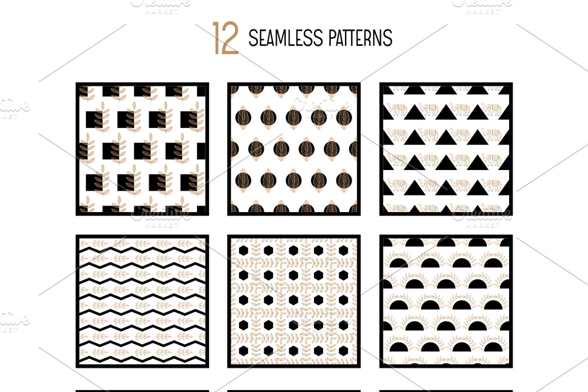 Geometric and doodle design elements, a Decorative Illustration by OlgaAlekseenko (Photo 2 of 4)