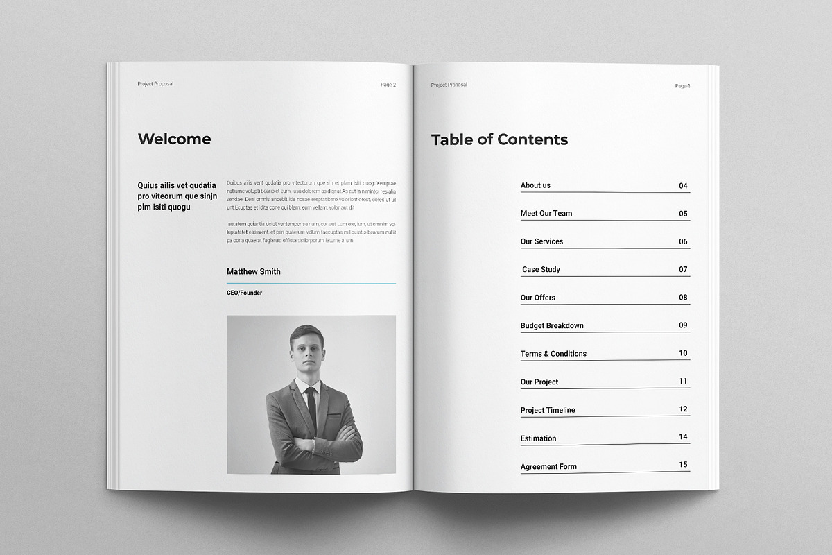 Project Proposal Template, a Brochure Template by E-Type (Photo 2 of 7)
