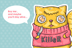 Cartoon Killer Cat