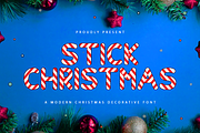 Stick Christmas–Christmas Decorative, a Handwritten Font by overlaytemplates (Thumbnail 1 of 4)