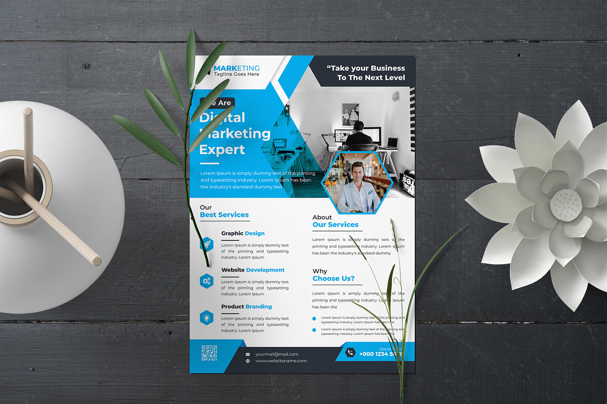 Corporate Theme Business Flyer, a Marketing Template by Graphiexperto (Photo 6 of 6)