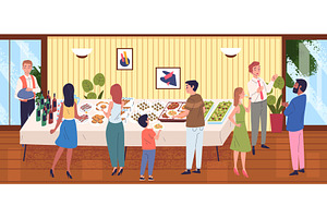 Hotel buffet. Smorgasbord in, a Food Illustration by Stock-Smart-Start